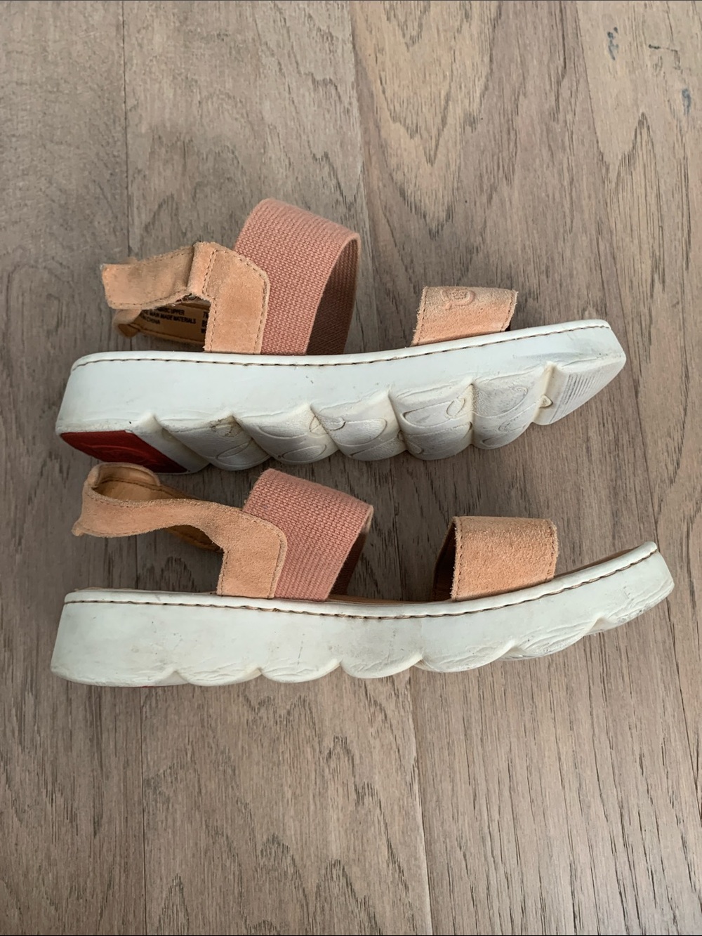 Born Peach Suede & Elastic Strap Sandals Size 7M - Picture 5 of 8